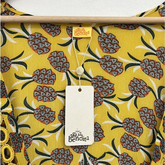 Agua Bendita Larissa Sunny Spring Romper Tropical Resort Swim Cover-Up - Large - Picture 10 of 16